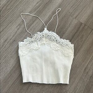 Zara White Lace Camisole Top